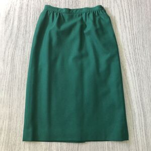 VINTAGE Pendleton Pencil Skirt Womens Size 8 Green PETITE 100% Wool Holiday